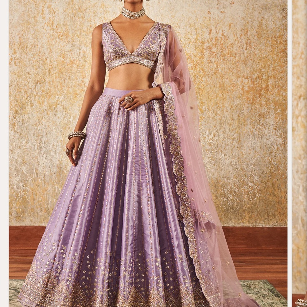 Light Purple Embroidered Lehenga Lashkaraa Indian Dress